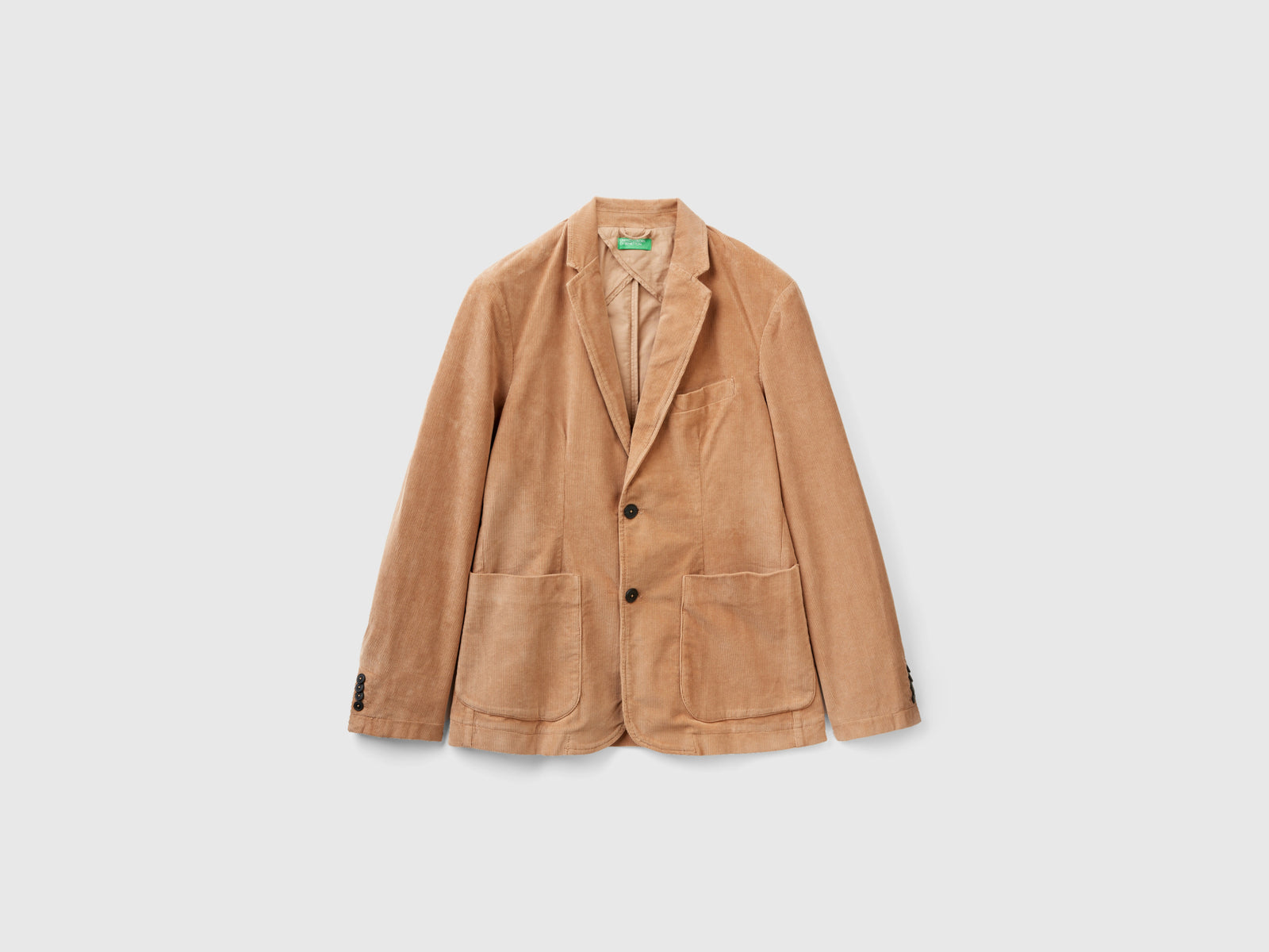 Blazer slim fit in velluto da uomo cammello | Benetton Outlet