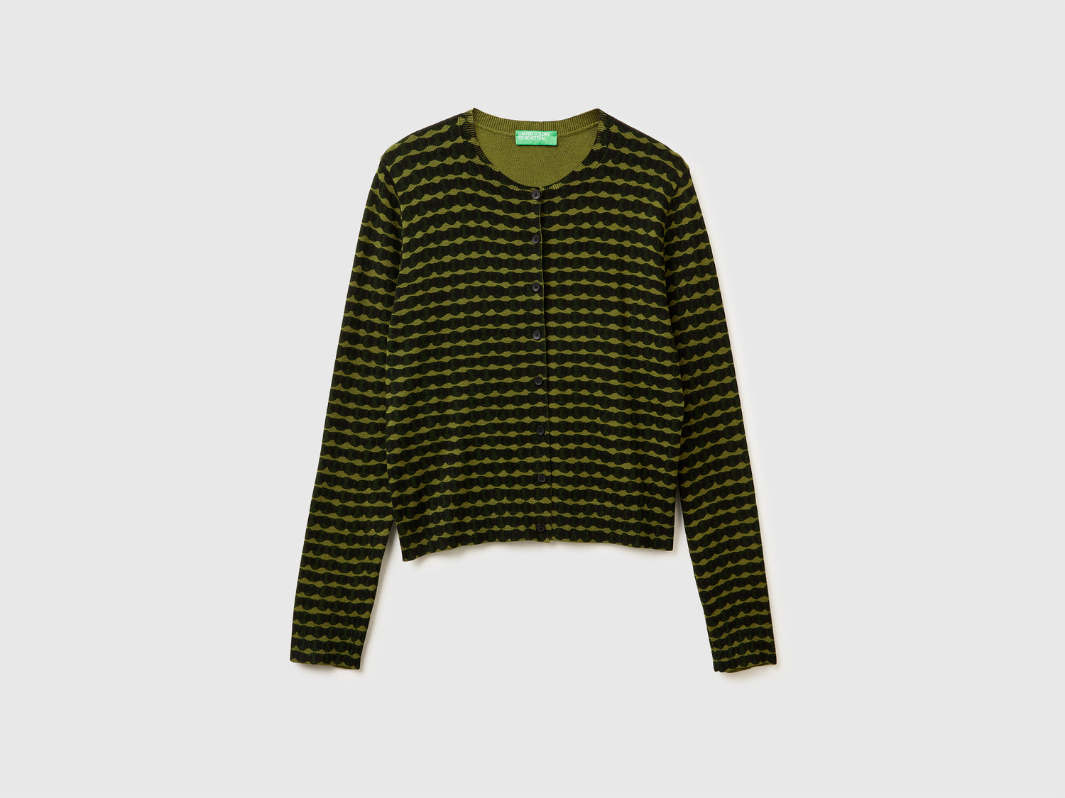 Cardigan con stampa grafica da donna verde militare | Benetton Outlet