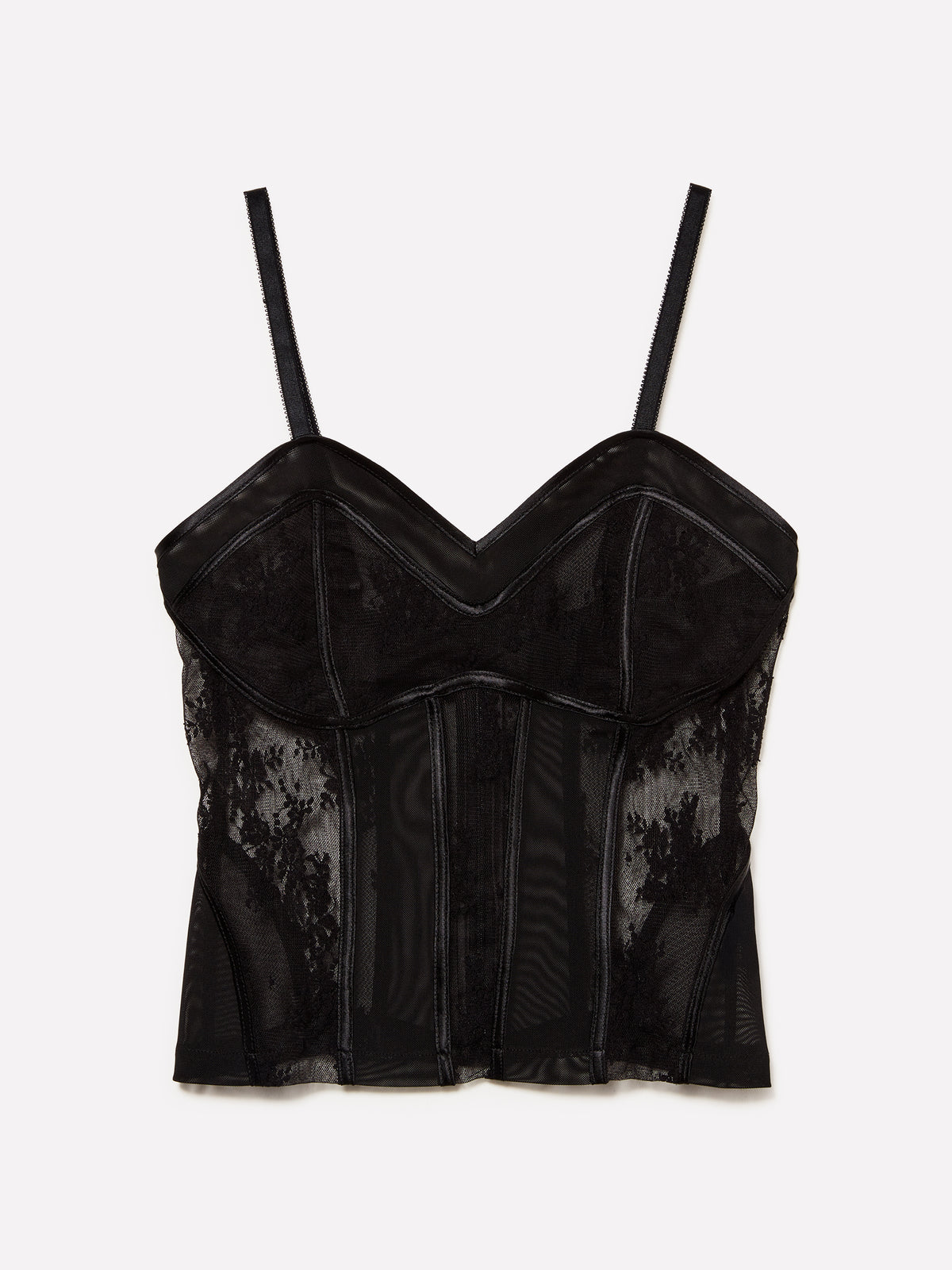 Top in tulle e pizzo