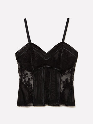 Top in tulle e pizzo