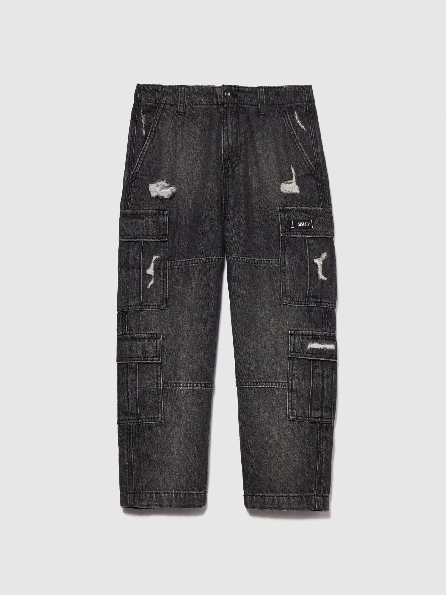 Jeans con tasconi da bambino nero | Sisley young Outlet