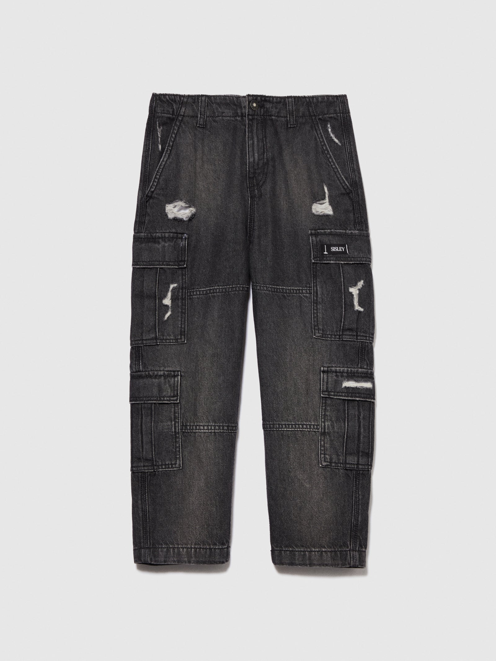 Jeans con tasconi da bambino nero | Sisley young Outlet