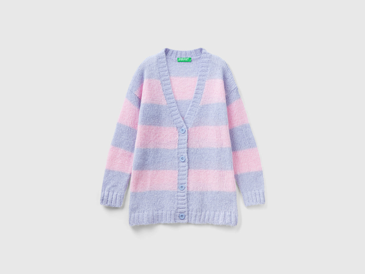 Cardigan a righe bicolor