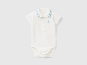 Body a polo in cotone biologico
