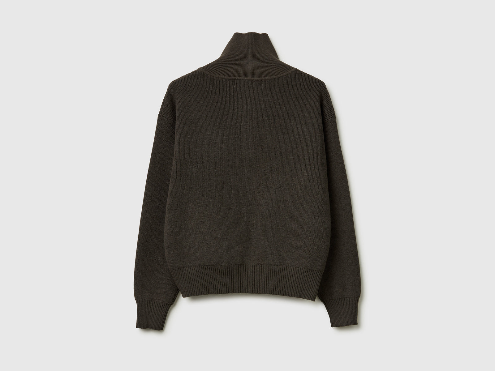 Maglione con mezza zip da donna marrone scuro 2 | Benetton Outlet