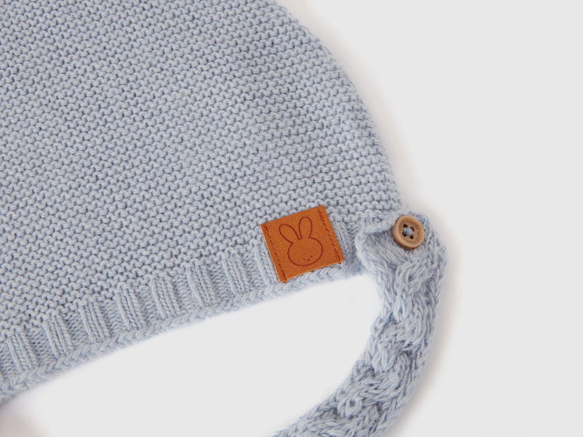 Recycled wool blend beanie with ears
