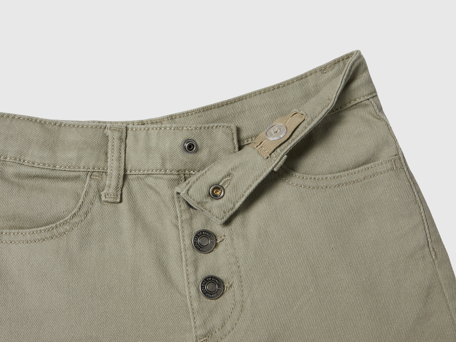 Pantaloni wide fit a vita alta da bambina verde chiaro 3 | Benetton Outlet