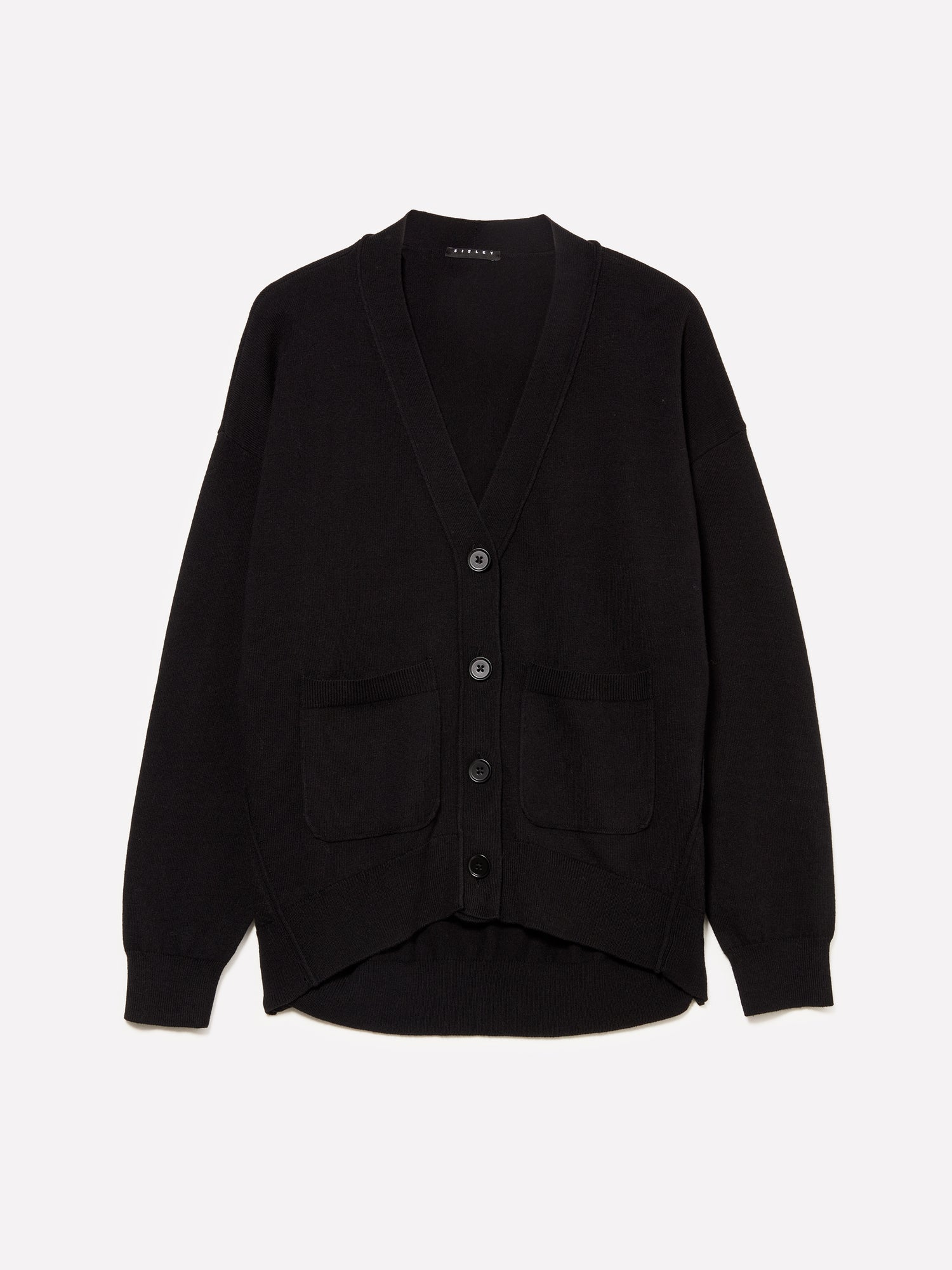 Cardigan over fit da donna nero | Sisley Outlet