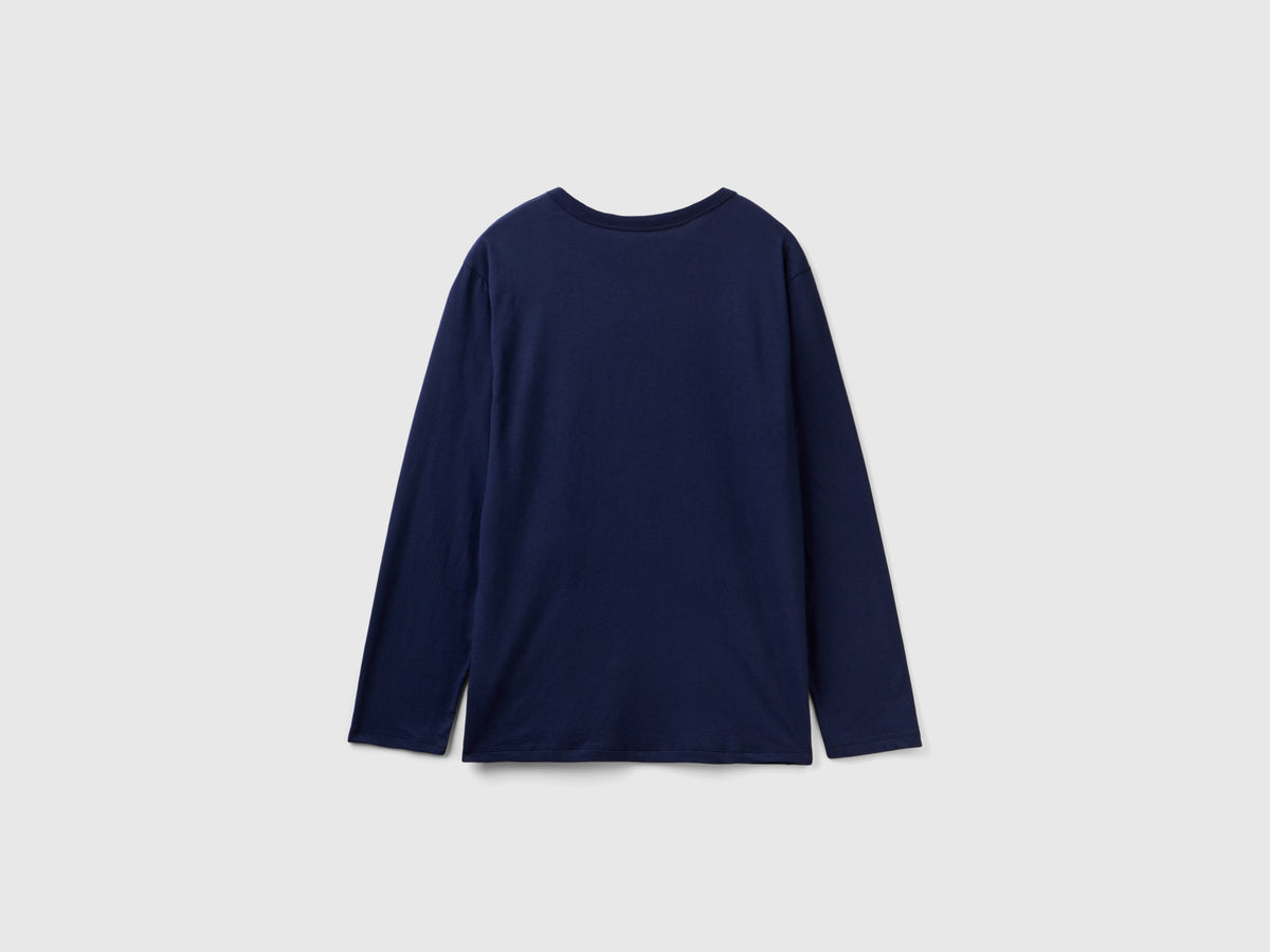 T-shirt con logo in cotone a fibra lunga