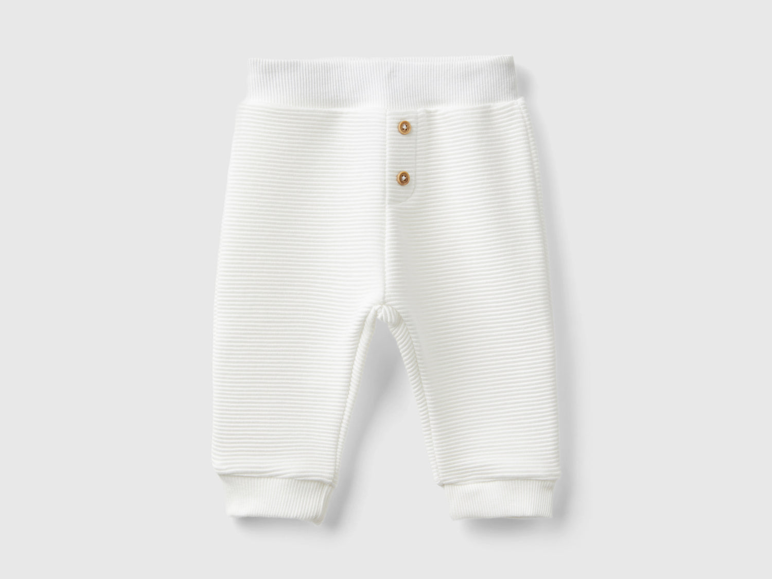 Pantaloni in caldo misto cotone da neonato bianco panna | Benetton Outlet