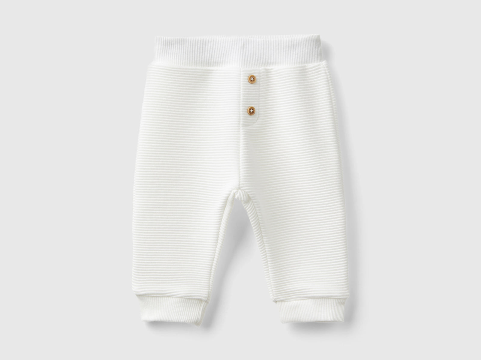 Pantaloni in caldo misto cotone da neonato bianco panna | Benetton Outlet