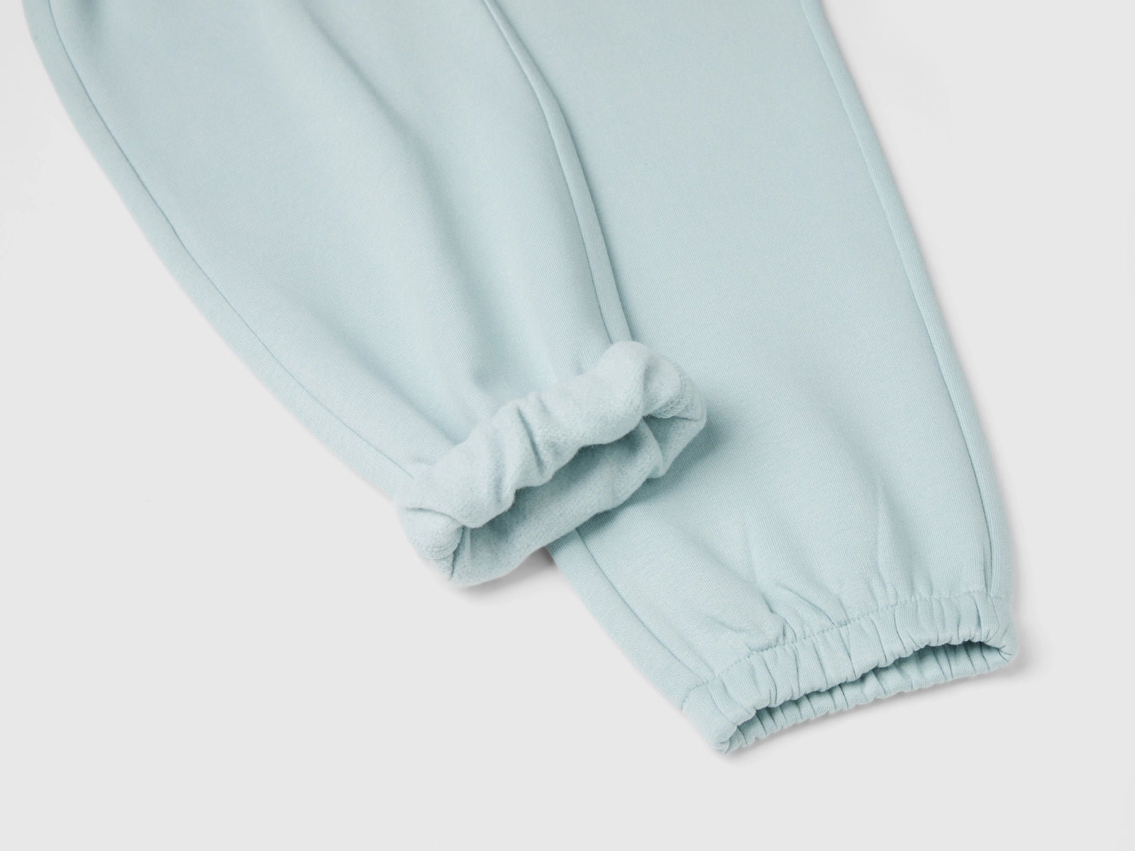 Joggers in felpa con coulisse da bambina verde acqua 3 | Benetton Outlet