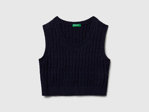 Gilet in maglia con trecce