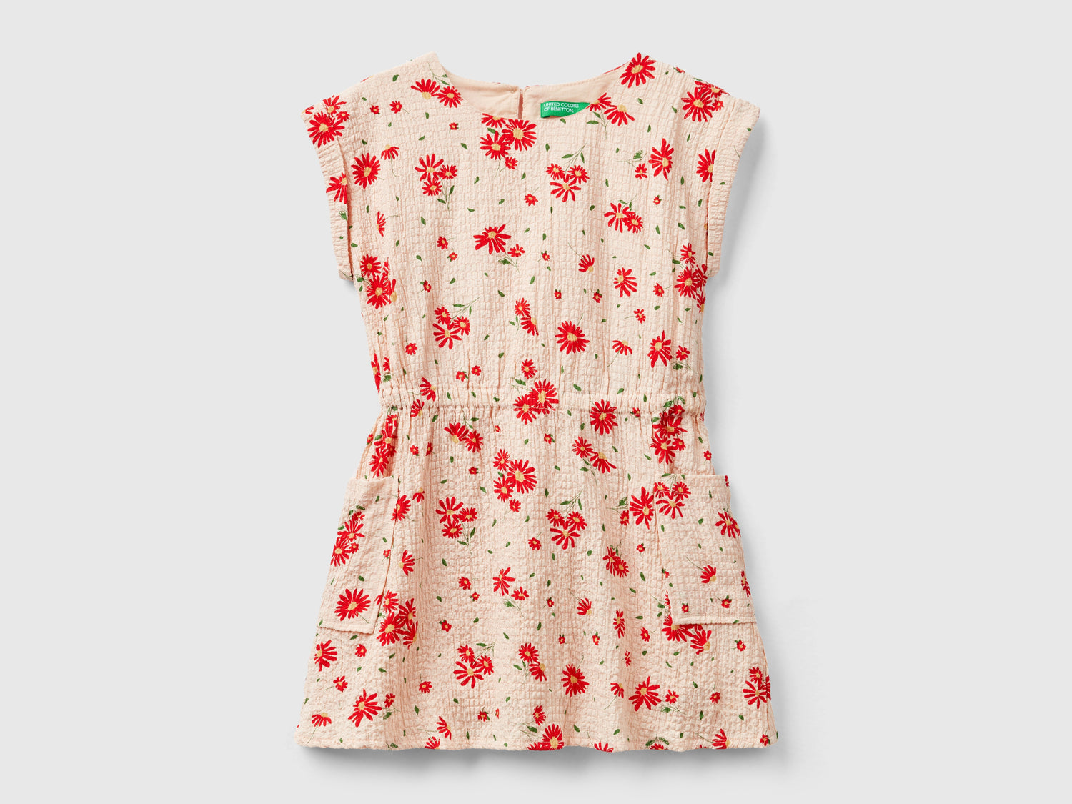 Vestito a fiori da bimba pesca | Benetton Outlet