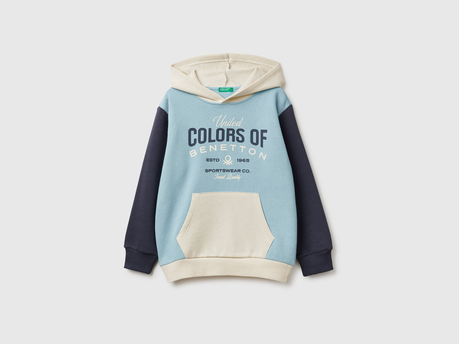 Calda felpa con cappuccio da bambino azzurro | Benetton Outlet