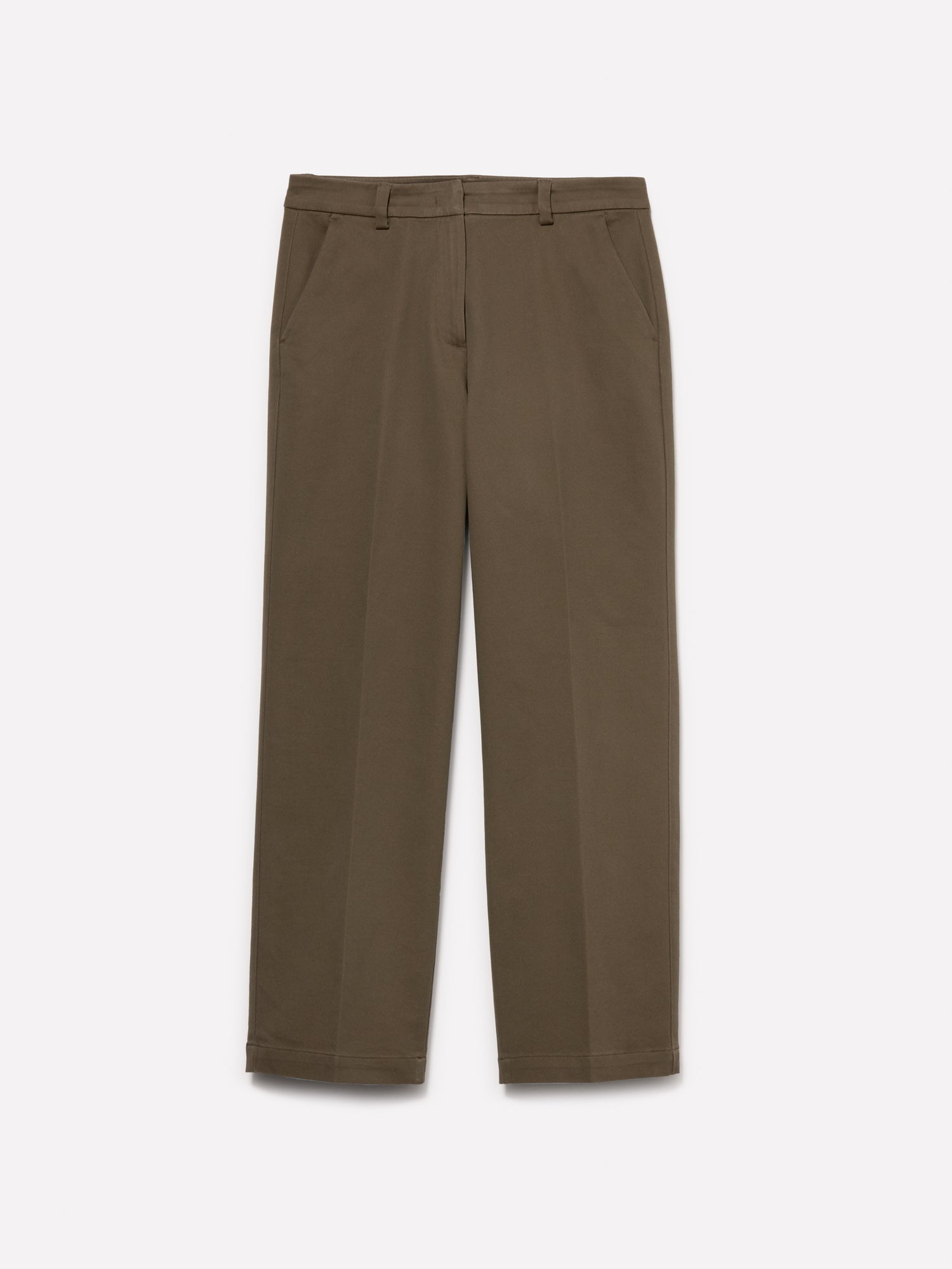 Pantaloni a vita alta da donna verde militare | Sisley Outlet