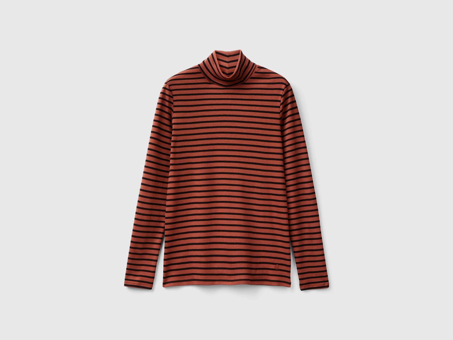 T-shirt lupetto a righe da donna marrone | Benetton Outlet
