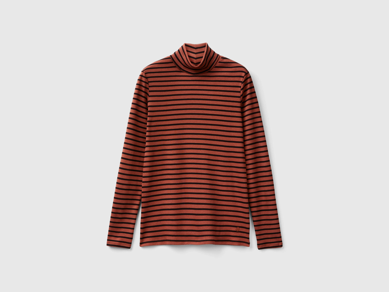 T-shirt lupetto a righe da donna marrone | Benetton Outlet