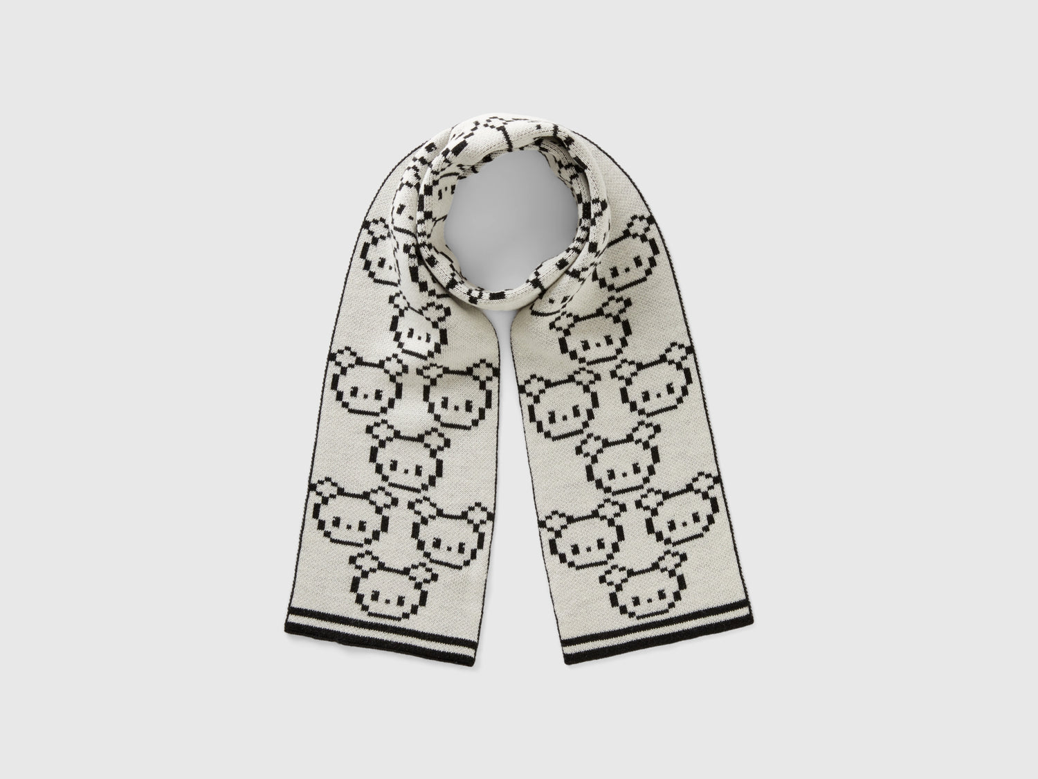 Sciarpa con pattern animaletti da bimbo bianco | Benetton Outlet