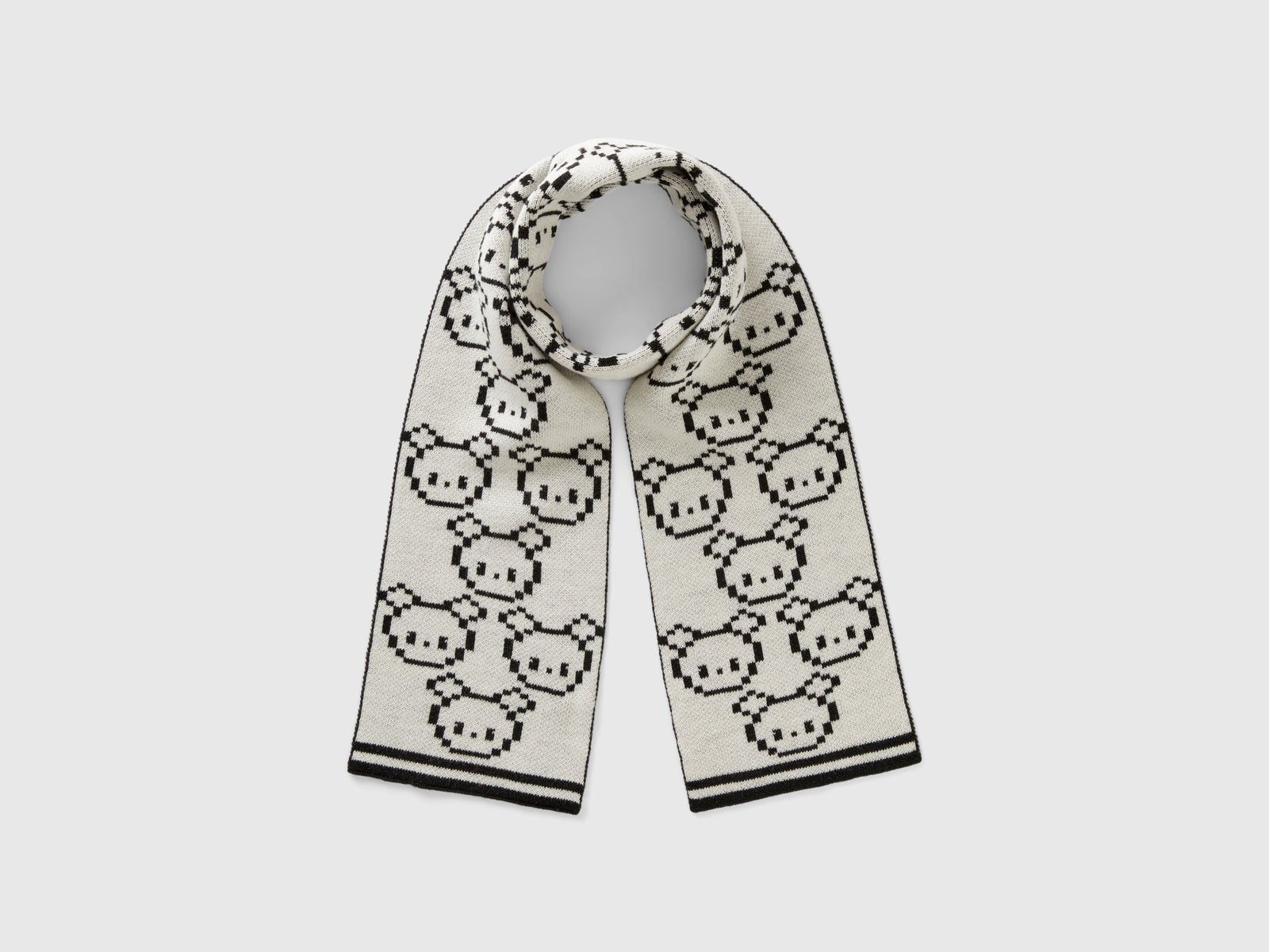 Sciarpa con pattern animaletti da bimbo bianco | Benetton Outlet
