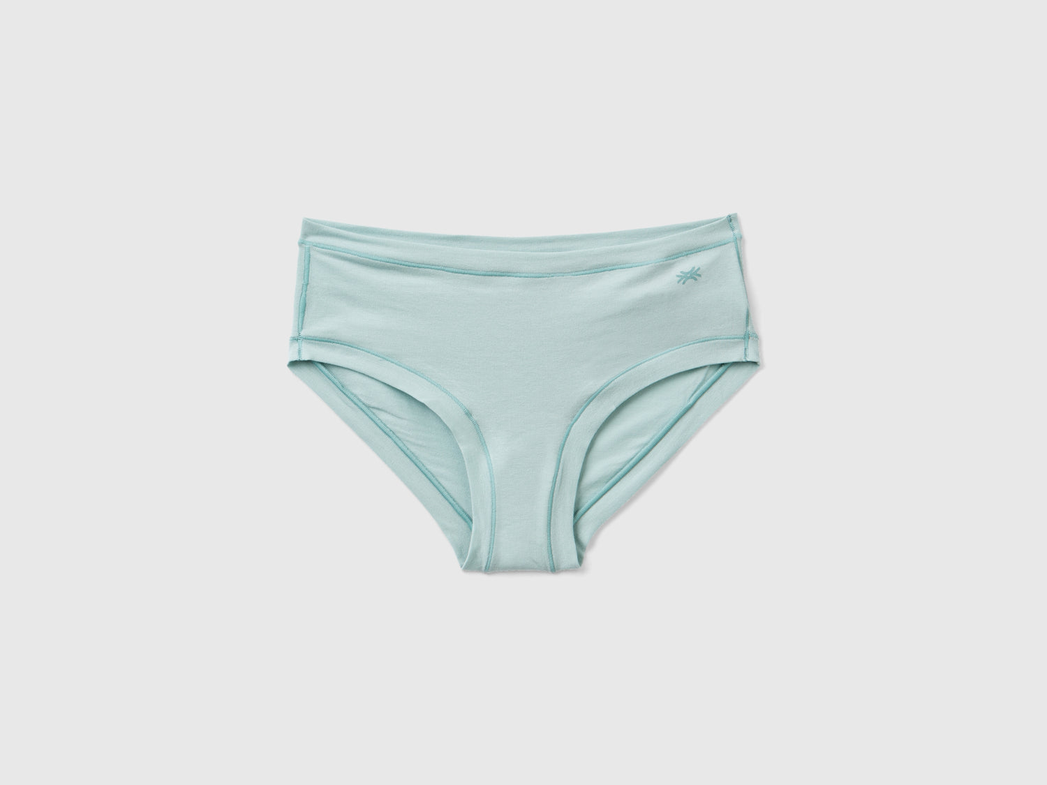 Slip fianco alto in cotone bio super stretch da donna verde acqua | Benetton Outlet