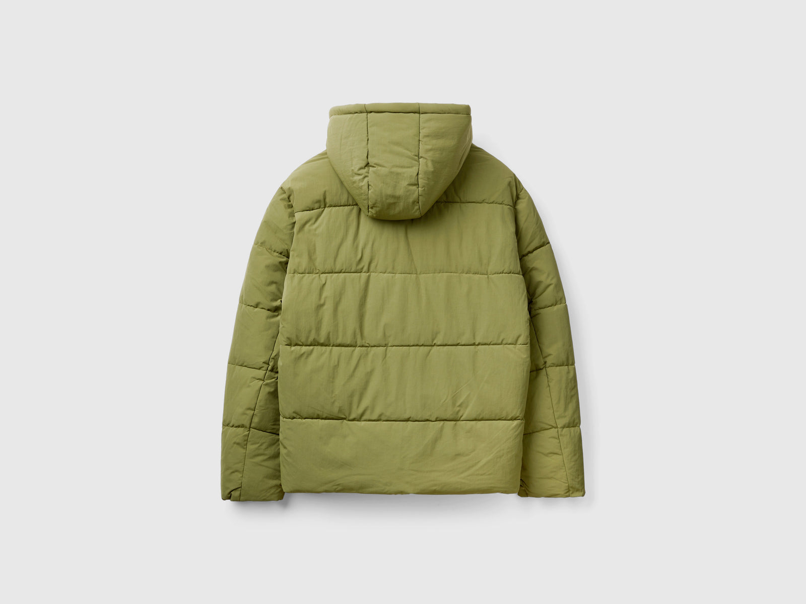 Giubbotto imbottito con cappuccio da uomo verde militare 2 | Benetton Outlet