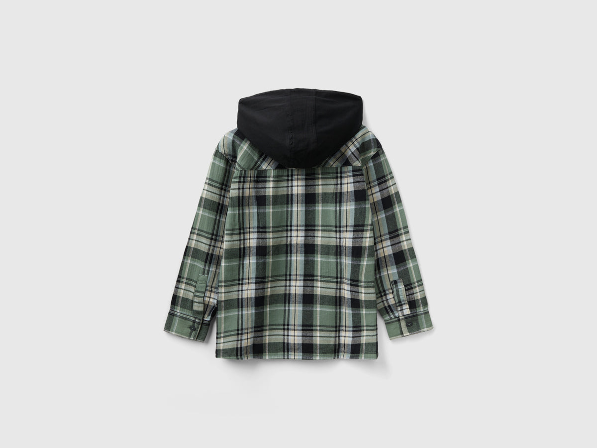 Camicia tartan con cappuccio