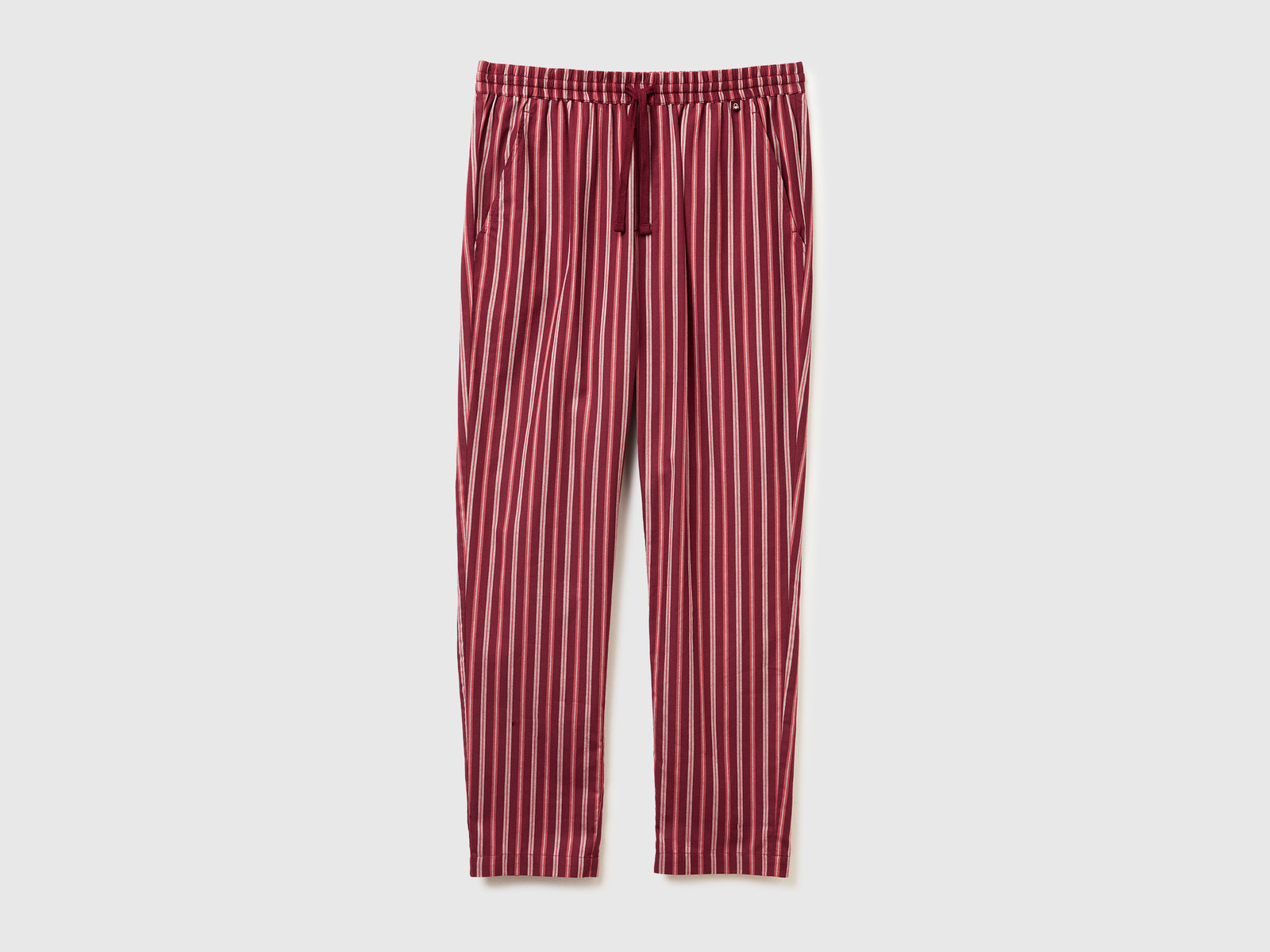 Pantaloni a righe da uomo bordeaux | Benetton Outlet