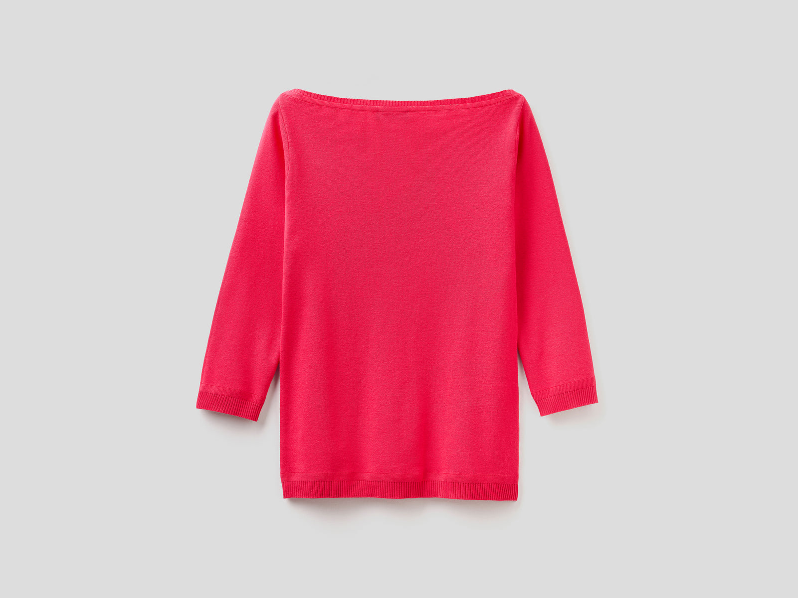 Maglia 100% cotone con scollo a barchetta da donna ciclamino 2 | Benetton Outlet