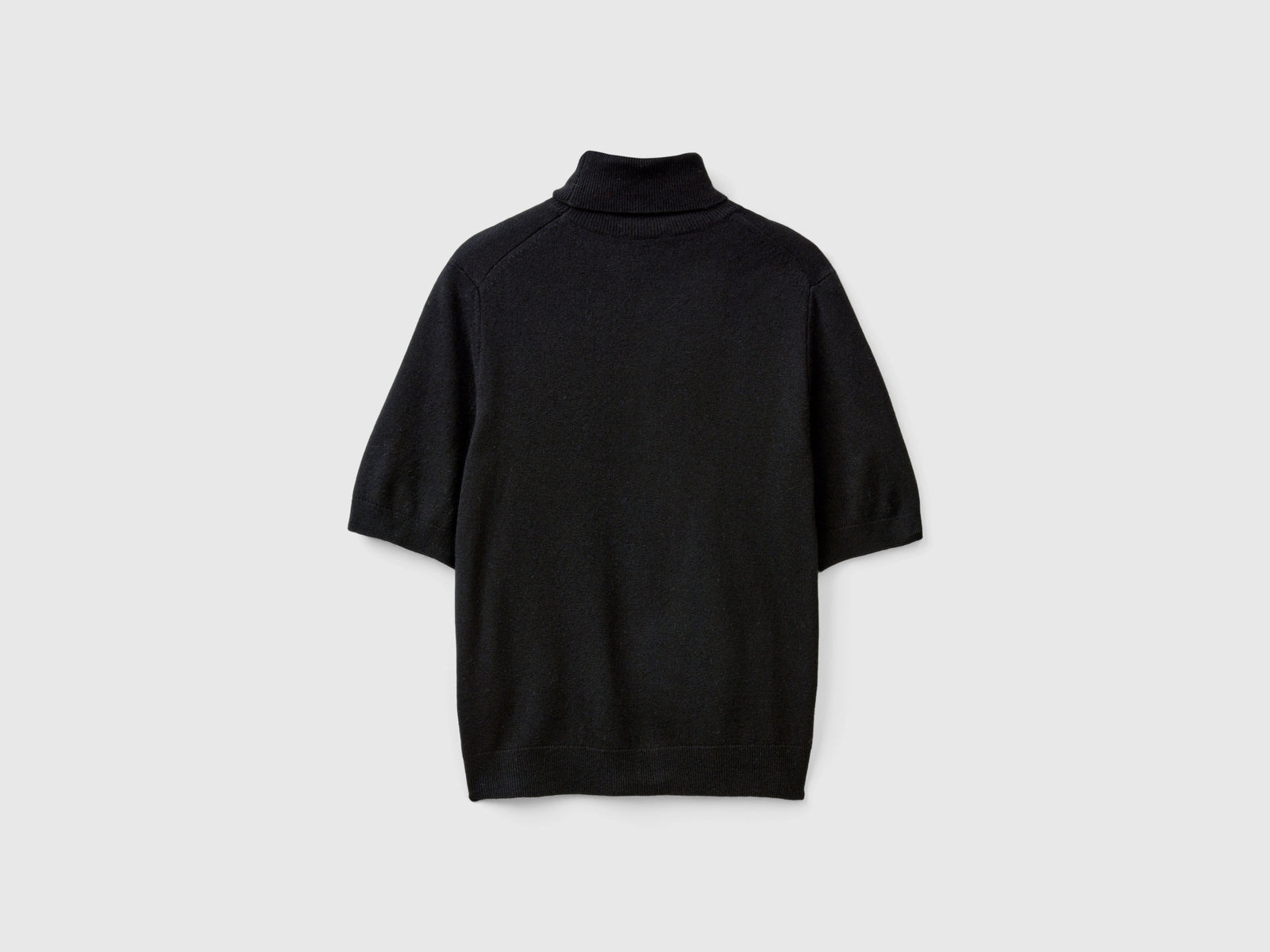 Dolcevita a manica corta in misto cashmere da donna nero 2 | Benetton Outlet