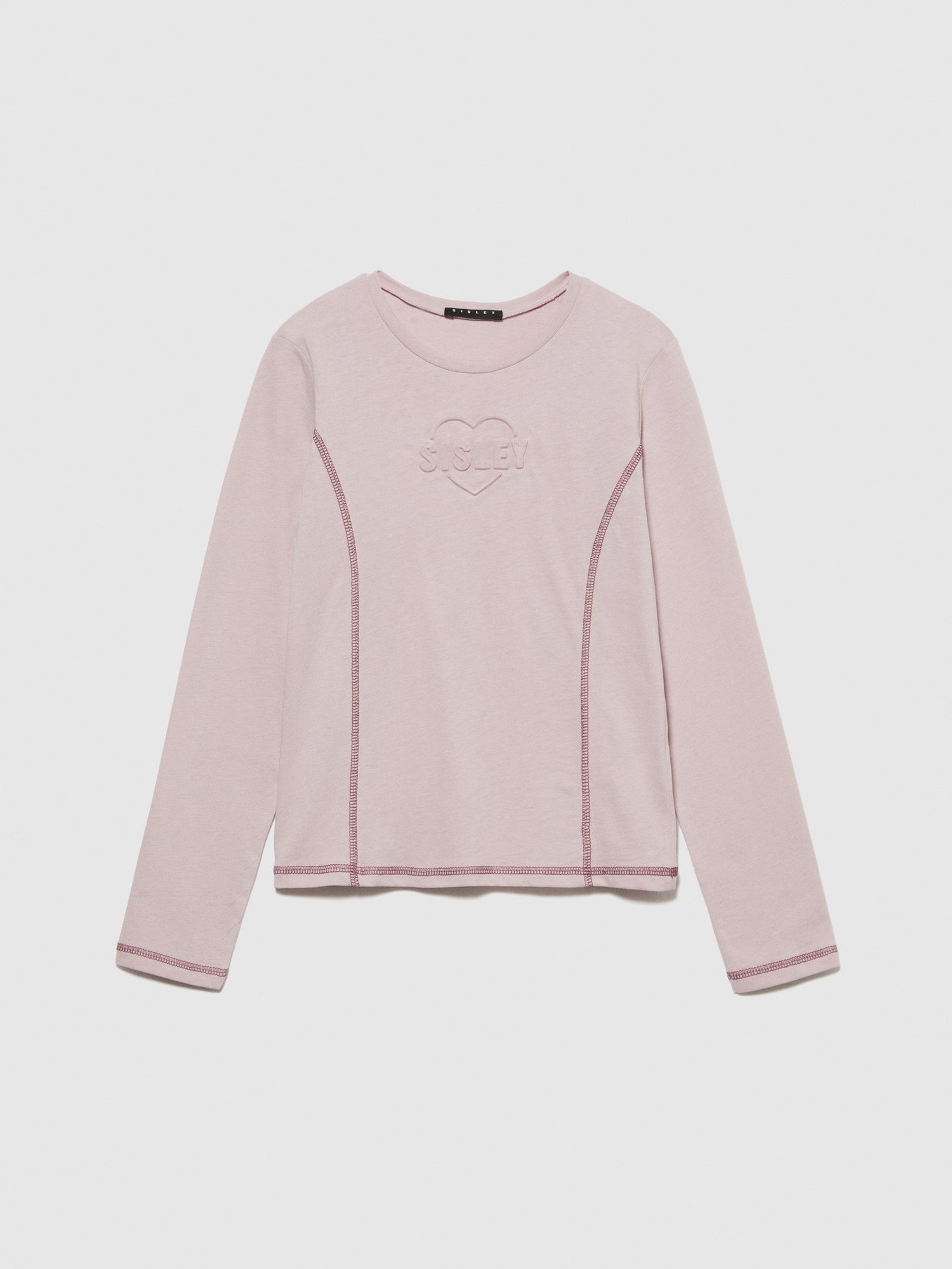 T-shirt con stampa a rilievo da bambina rosa | Sisley young Outlet