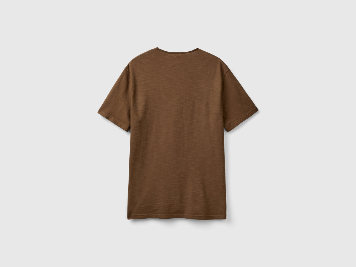 Slub cotton coffee t-shirt