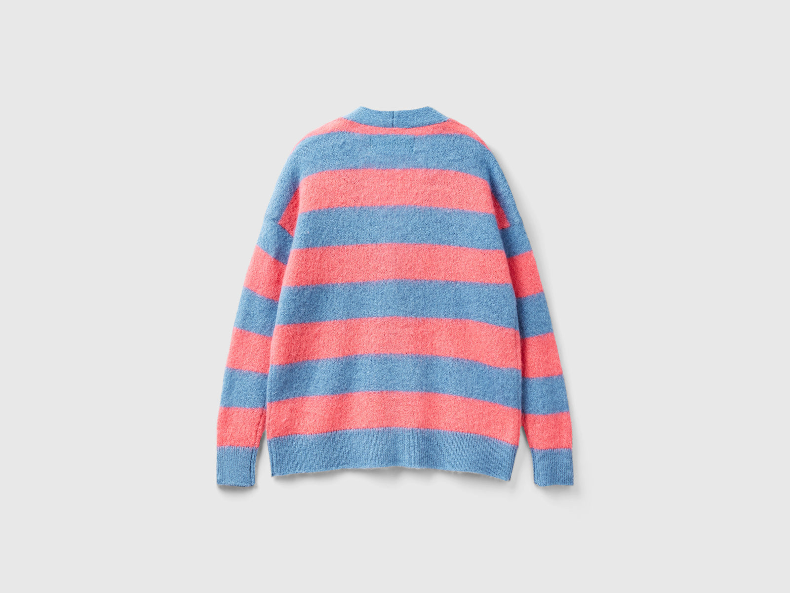 Cardigan a righe in misto alpaca da donna azzurro 2 | Benetton Outlet