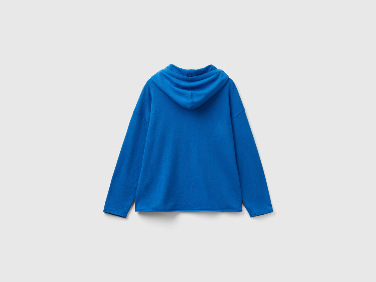 Maglia misto cashmere con cappuccio
