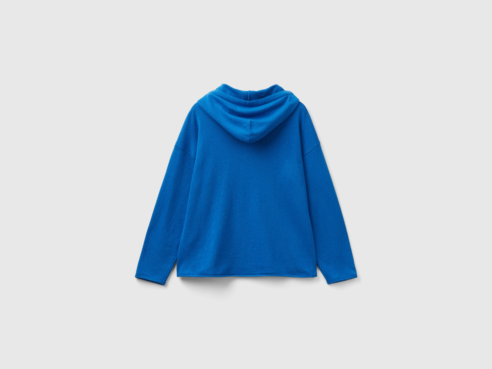 Maglia misto cashmere con cappuccio da donna blu 2 | Benetton Outlet