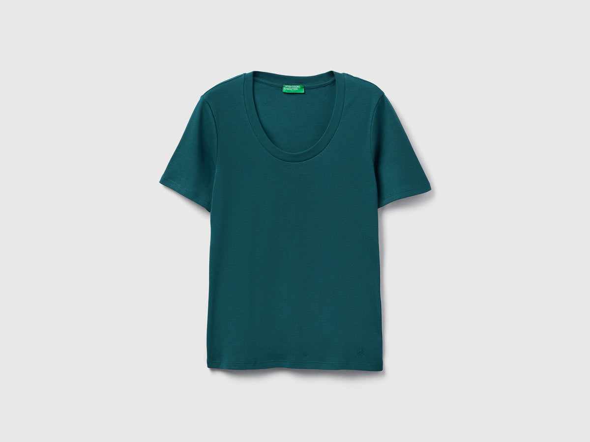 T-shirt manica corta in cotone a fibra lunga