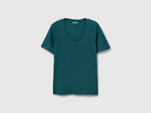 T-shirt manica corta in cotone a fibra lunga
