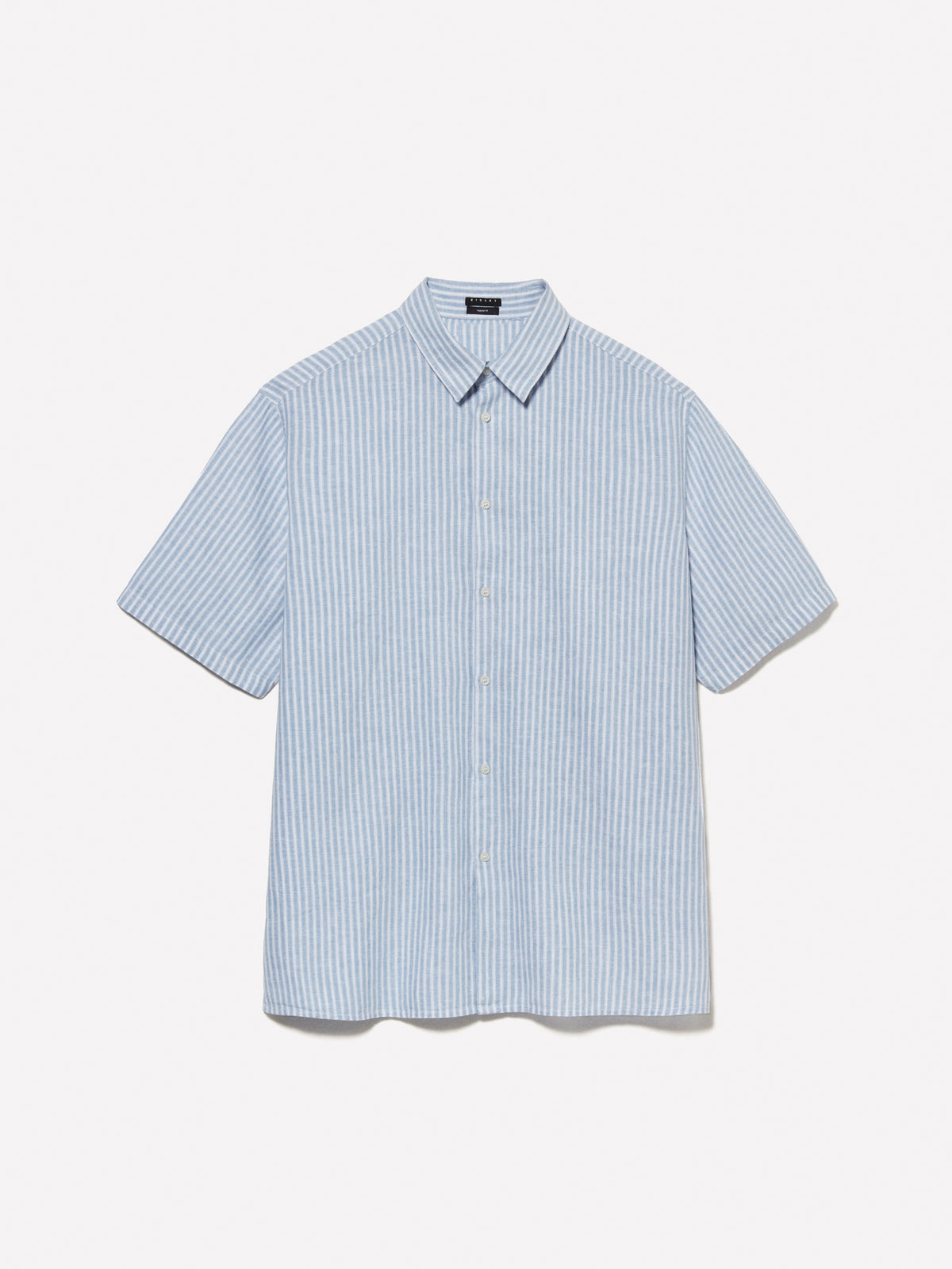 Camicia a maniche corte azzurra a righe