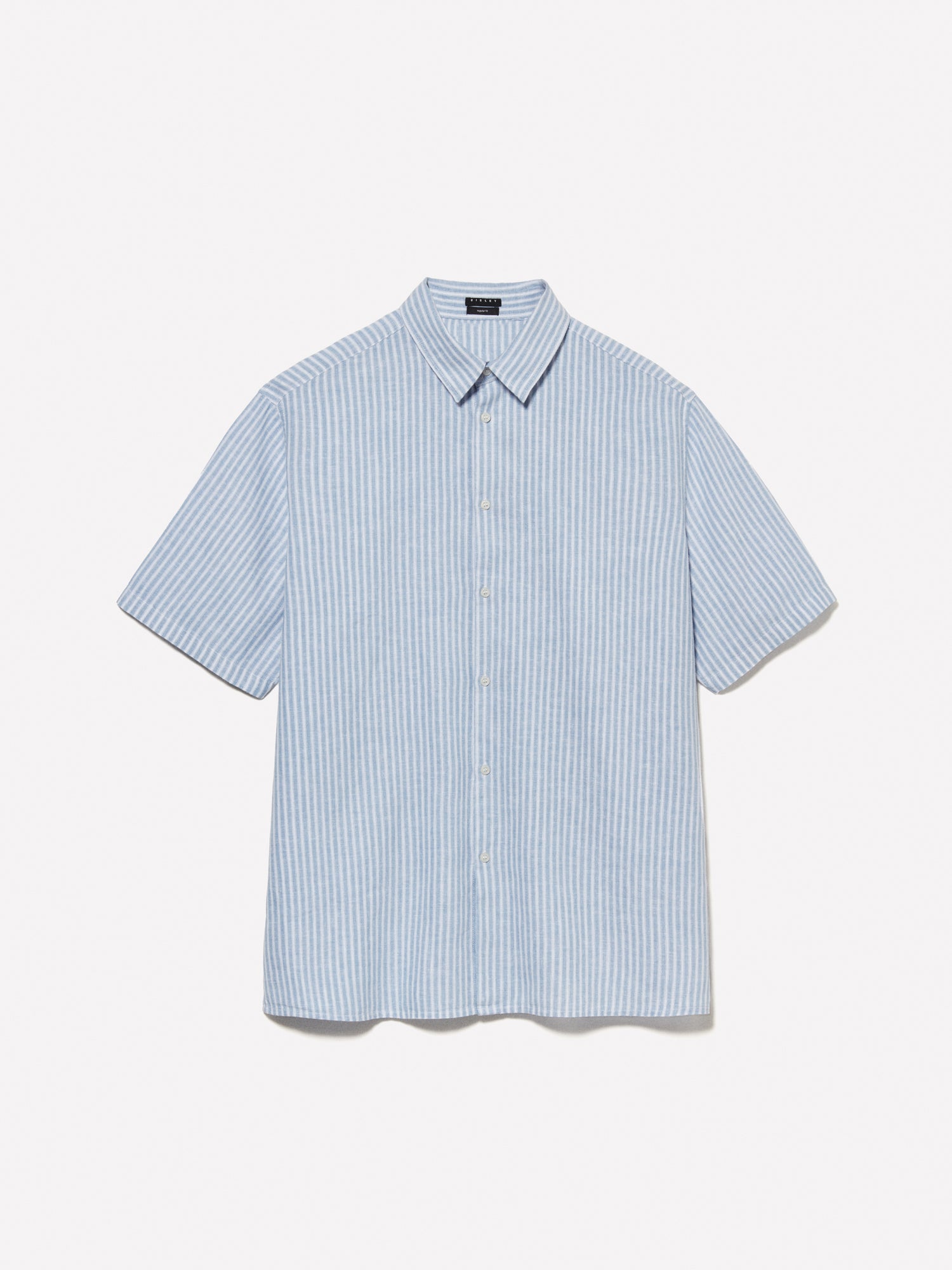 Camicia a maniche corte azzurra a righe da uomo azzurro | Sisley Outlet