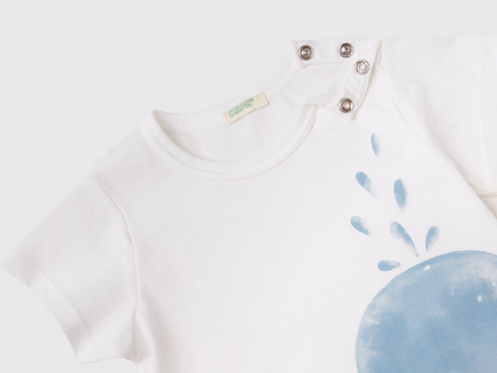 T-shirt con stampa e patch da neonato bianco 2 | Benetton Outlet