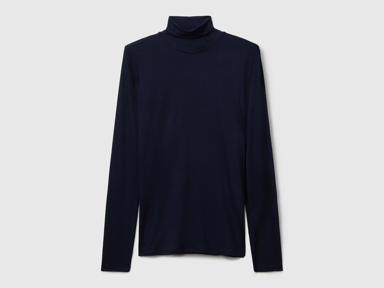 T-shirt lupetto in viscosa stretch da donna blu scuro | Benetton Outlet