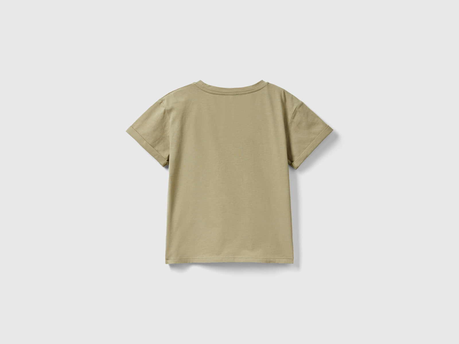 Camiseta con flores bordadas da bambina verde militare 2 | Benetton Outlet
