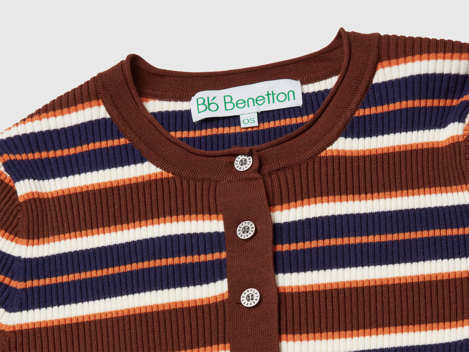 Maglia serafino a righe da donna marrone scuro 3 | Benetton Outlet