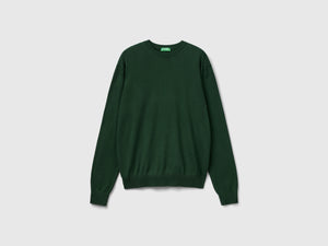 Maglia girocollo in cotone e lana
