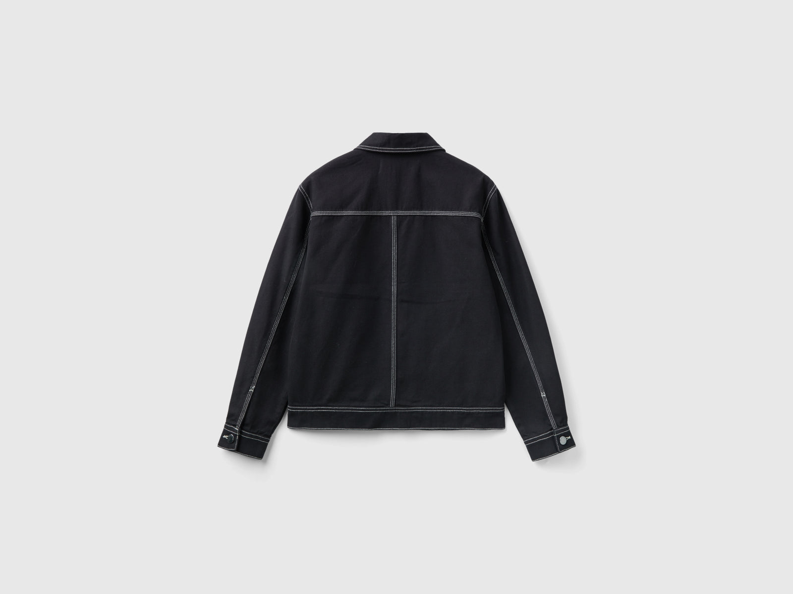 Giacca in tela di cotone da donna nero 2 | Benetton Outlet