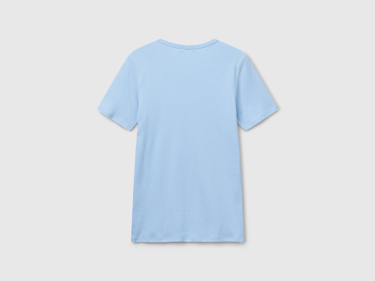 T-shirt 100% cotone con stampa logo glitter