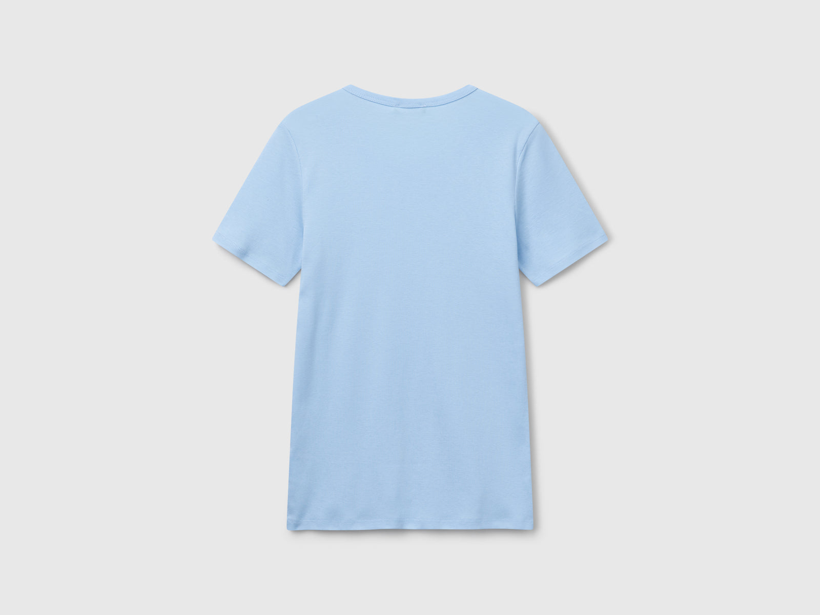 T-shirt 100% cotone con stampa logo glitter da donna azzurro 2 | Benetton Outlet