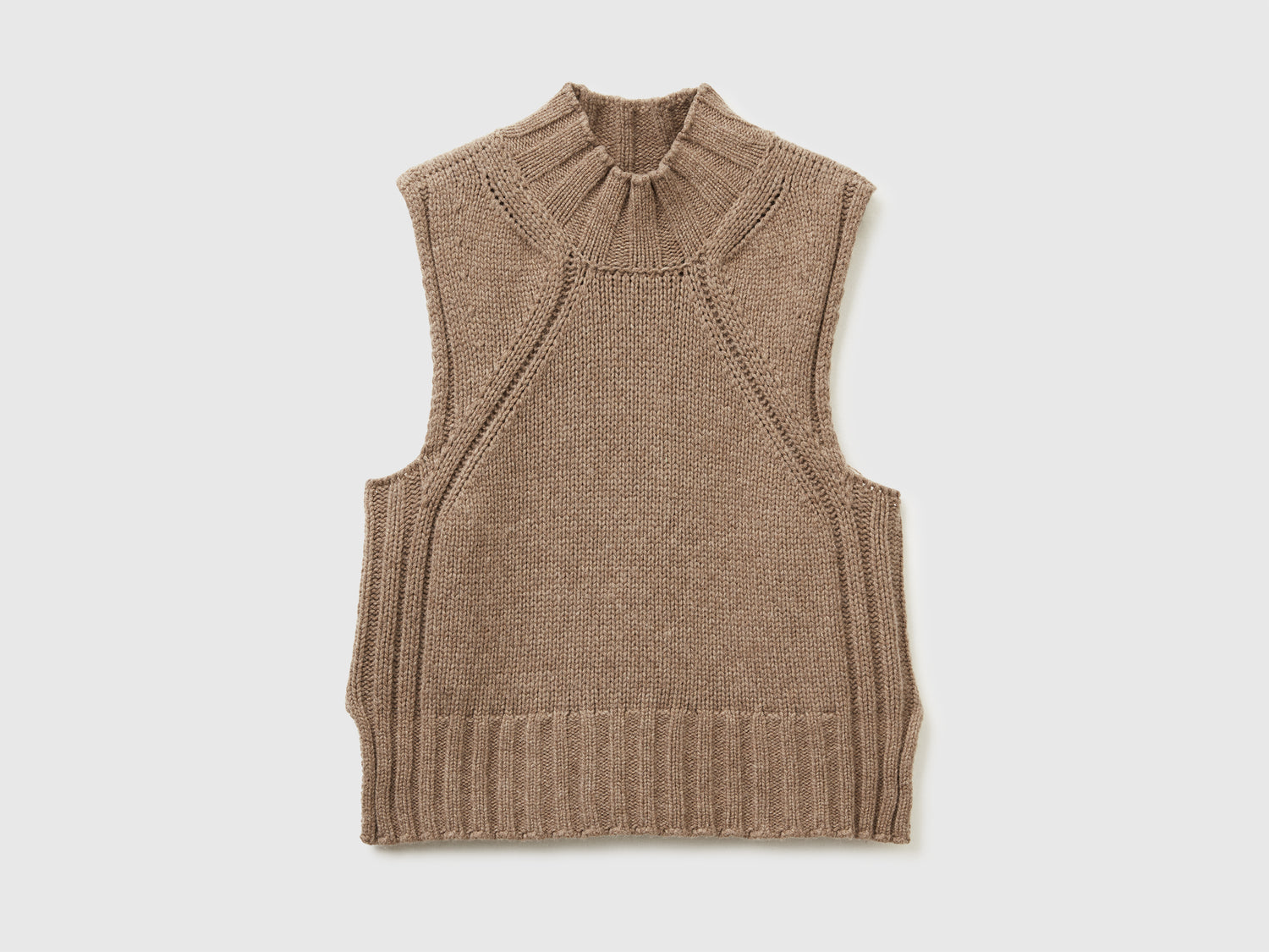 Gilet a lupetto regular fit da donna cammello | Benetton Outlet