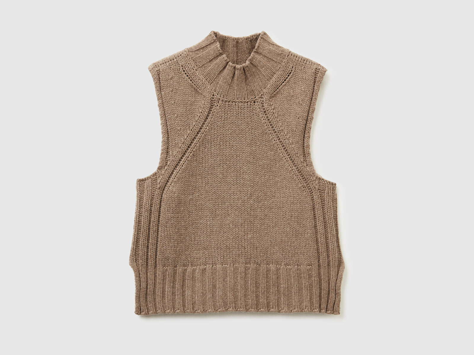 Gilet a lupetto regular fit da donna cammello | Benetton Outlet