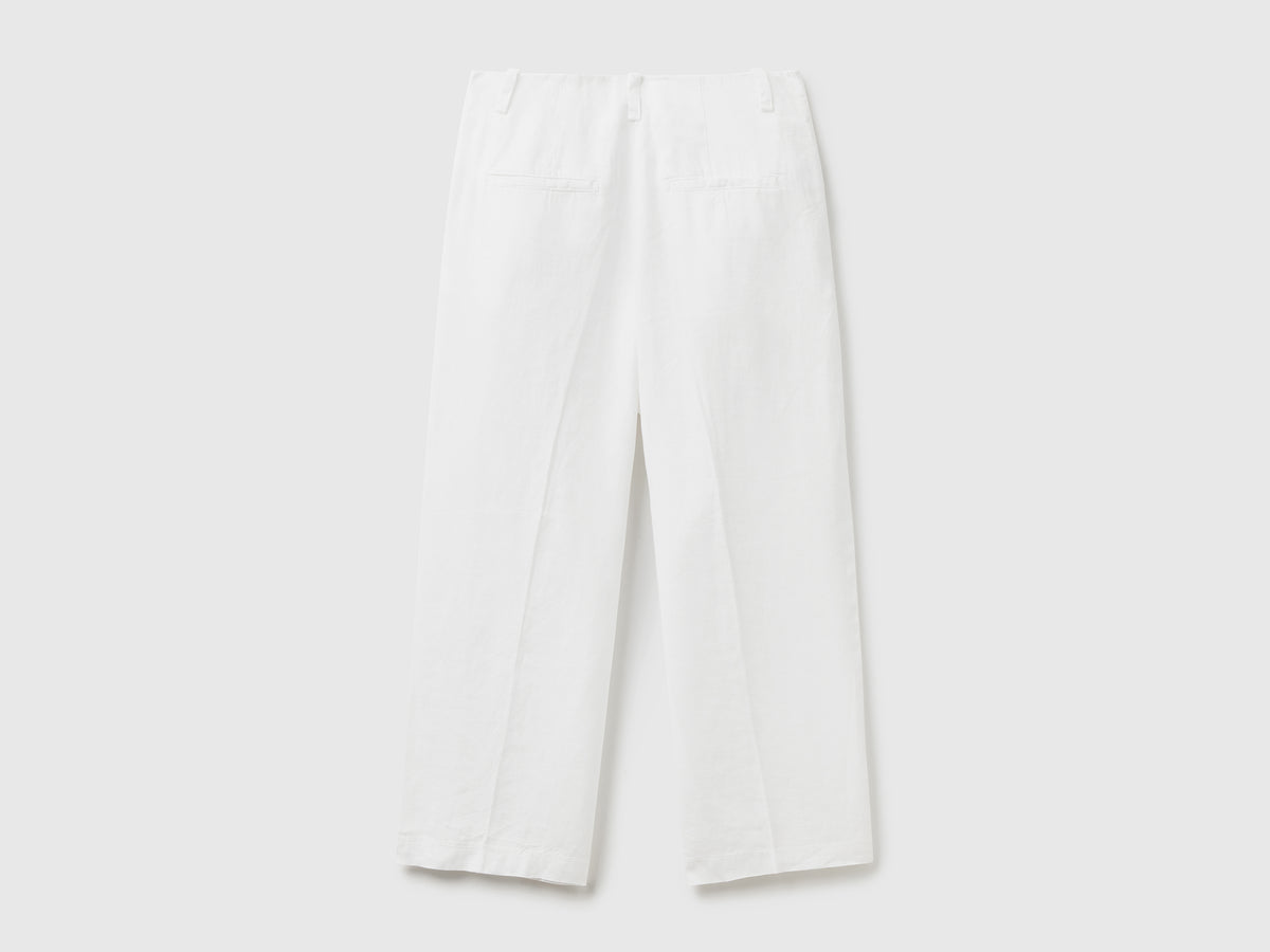 Pantaloni ampi in puro lino